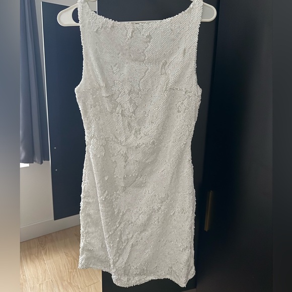 Meshki AYLA Sequin Mini Dress, White, size medium, bridal bachelorette wedding - Picture 6 of 7